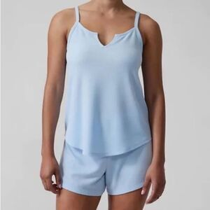 Athleta Wind Down Sleep BUNDLE Blue Size XS Tank & Small shorts SET*